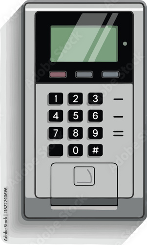 Modern digital keypad and fingerprint scanner for secure access control.