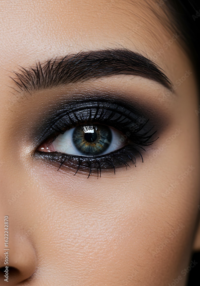 Fototapeta premium Smoky Eye Beauty: Captivating Gaze, Deep Hues