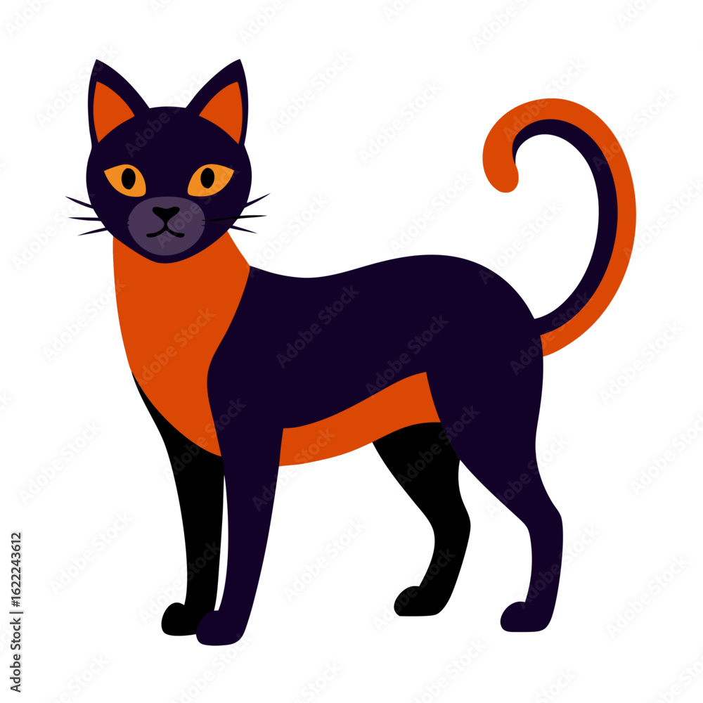 Obraz premium Modern Cat Vector Style on White