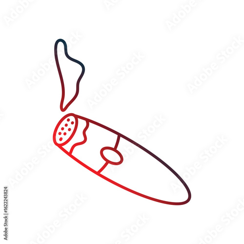 cigar gradient outline icon with white background vector stock illustration