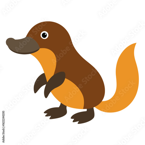 Modern Platypus Vector Style on White
