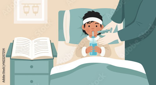 Caring Support Nurse In Hospital Showing Love To Patient With Inhaler