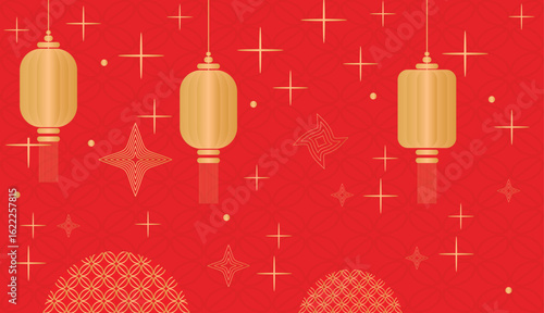 Chinese New Year Lantern Background Isolated on Transparent Background