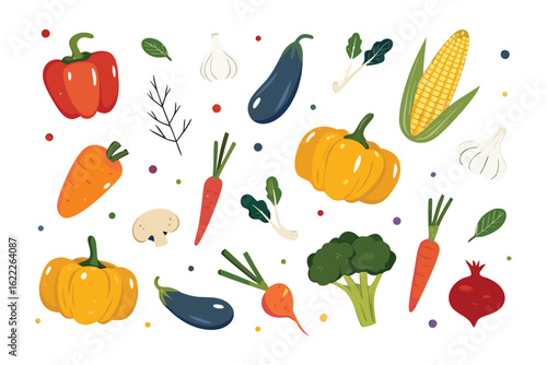 Fresh Vegetable Medley: An assortment of colorful, vibrant vegetables, each exuding freshness and natural beauty, arranged to celebrate the diversity and goodness of nature's harvest.
