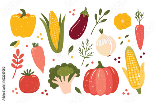 Diverse Vegetable Arrangement: A vibrant assortment of fresh vegetables, each representing a culinary delight and a testament to the bounty of nature.