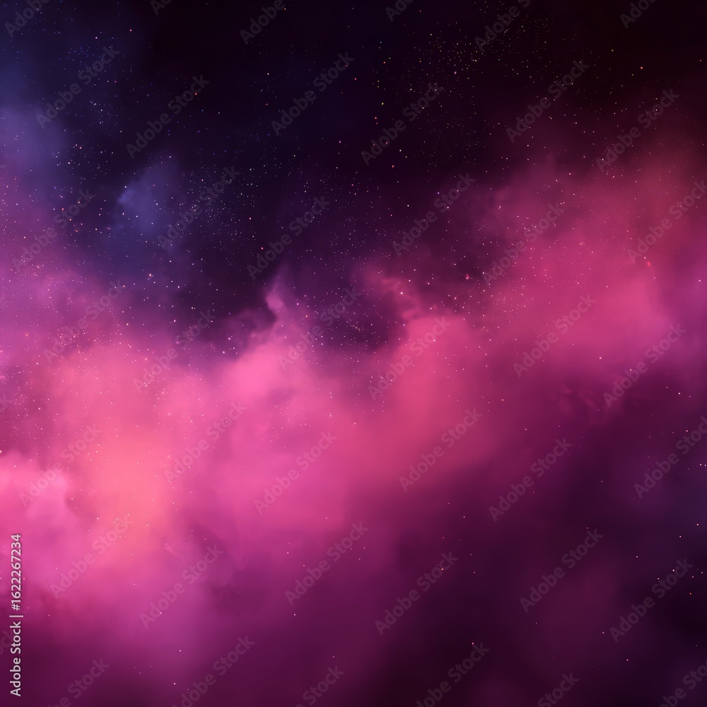 Fototapeta premium Pink And Purple Nebula With Stars In Space Background