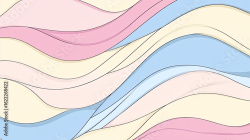 Delicate pastel wave pattern with soft hues for calming background visuals