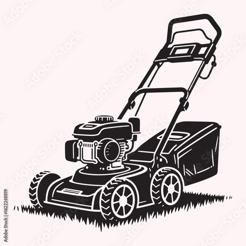 Silhouette of Lawn Mower Icon