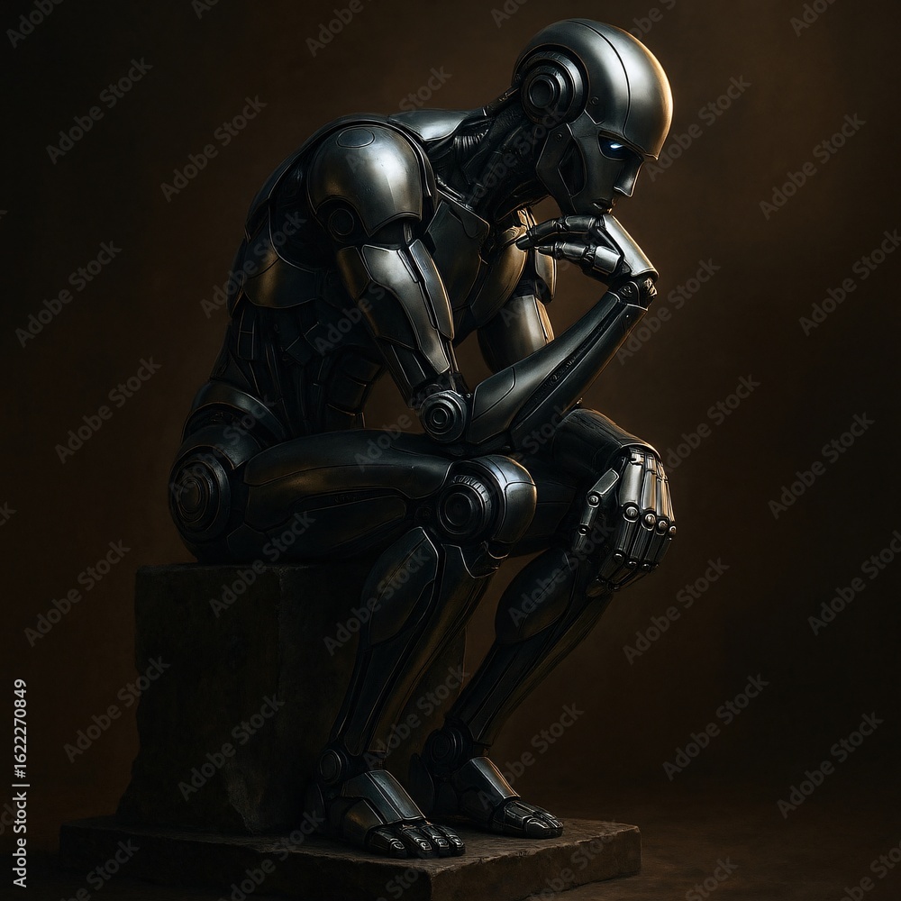 Naklejka premium AI as the new intellect – symbolic replacement of human creativity and thought in the workforce