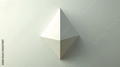 Geometric Simplicity: A Light-Colored Diamond Shape with Subtle Shadows