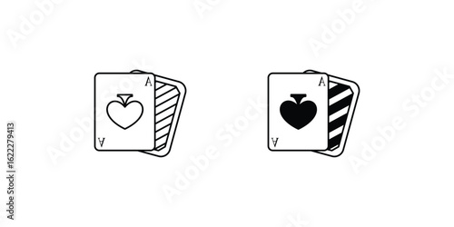 blackjack set icon with white background vector stock illustration