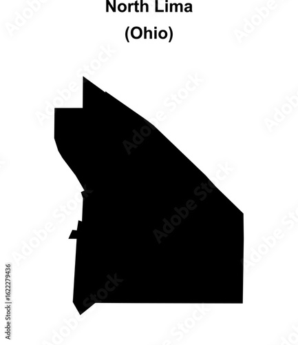 North Lima (Ohio) blank outline map