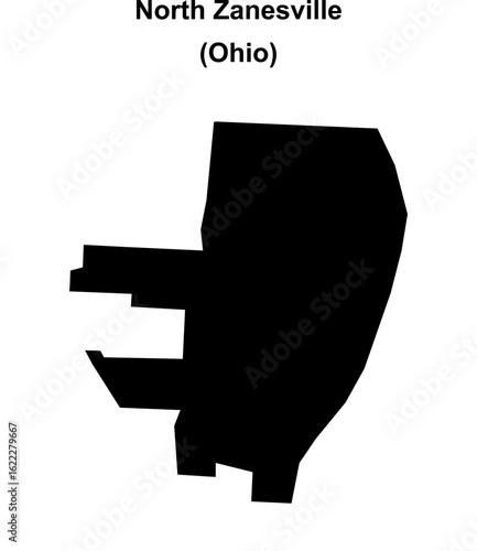 North Zanesville (Ohio) blank outline map