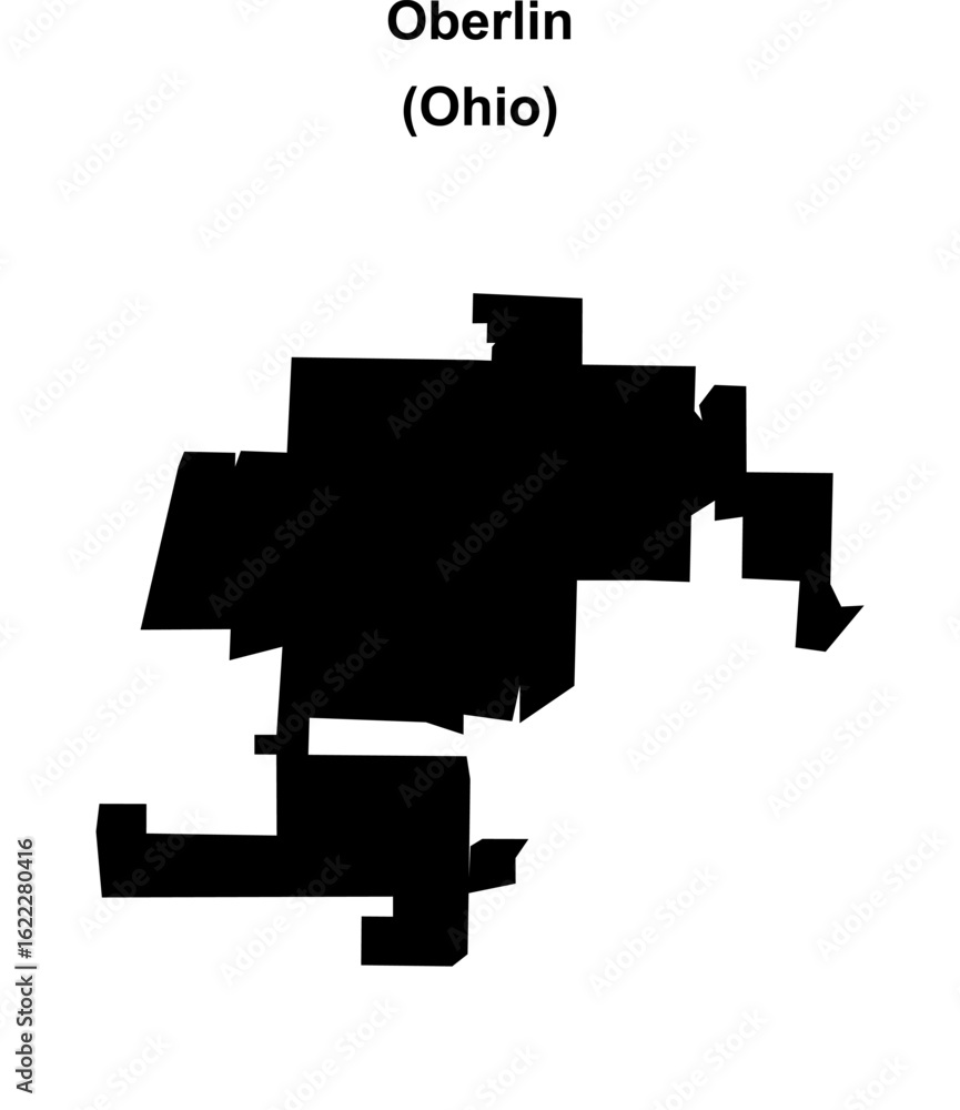 Obraz premium Oberlin (Ohio) blank outline map
