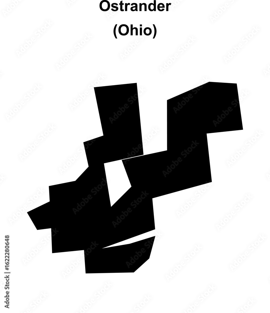 Obraz premium Ostrander (Ohio) blank outline map