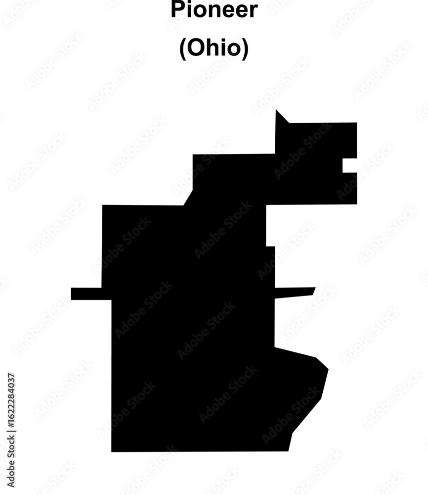 Obraz premium Pioneer (Ohio) blank outline map