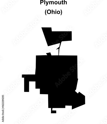 Plymouth (Ohio) blank outline map