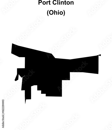 Port Clinton (Ohio) blank outline map