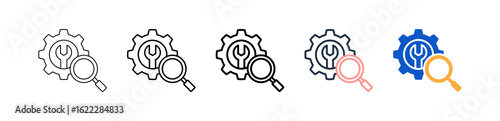 Searching different style icons set vector illustration. 