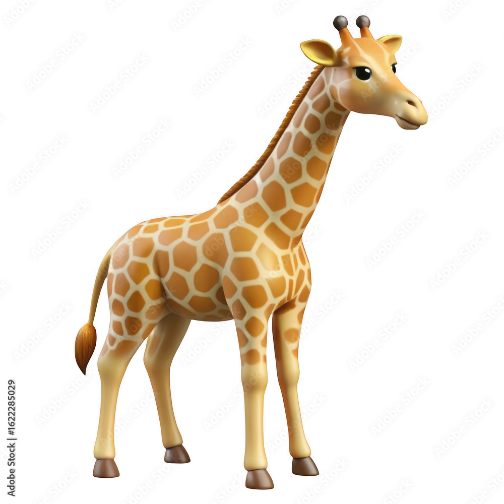 Fototapeta premium Adorable cartoon giraffe illustration isolated on transparent background