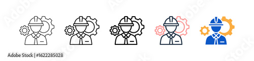Engineer different style icons set vector illustration. 