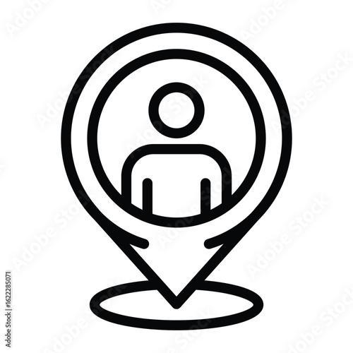 A pointer with a person outline inside