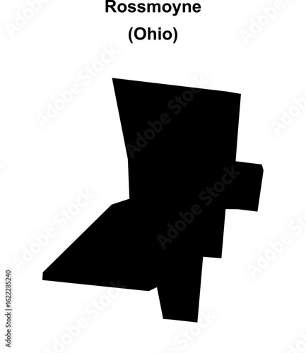 Rossmoyne (Ohio) blank outline map