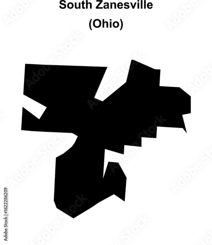 South Zanesville (Ohio) blank outline map