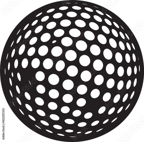 Silhouette of Golf Ball in Black | Clean Sports Icon Illustration Vector Format