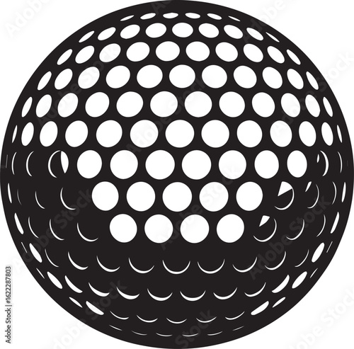 Silhouette of Golf Ball in Black | Clean Sports Icon Illustration Vector Format