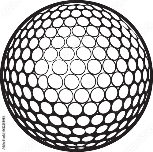 Silhouette of Golf Ball in Black | Clean Sports Icon Illustration Vector Format