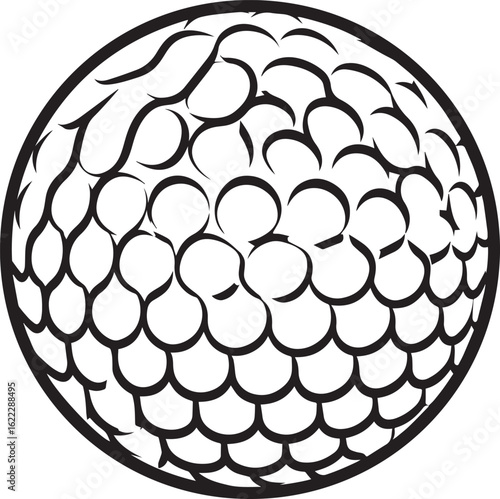 Silhouette of Golf Ball in Black | Clean Sports Icon Illustration Vector Format