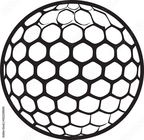 Silhouette of Golf Ball in Black | Clean Sports Icon Illustration Vector Format