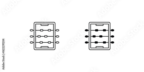 foosball set icon with white background vector stock illustration