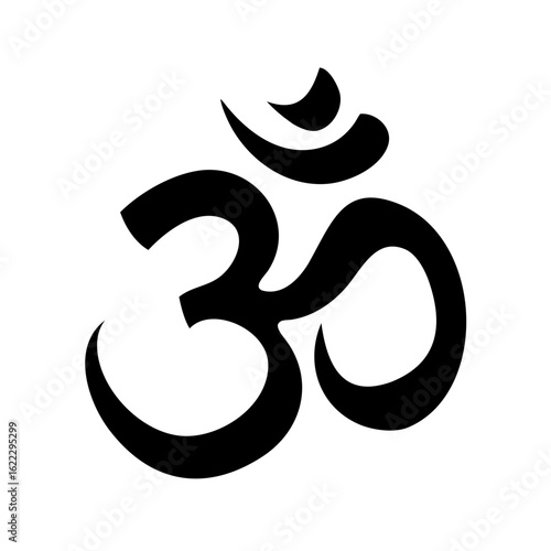 ohm symbol black: hindu spiritual icon