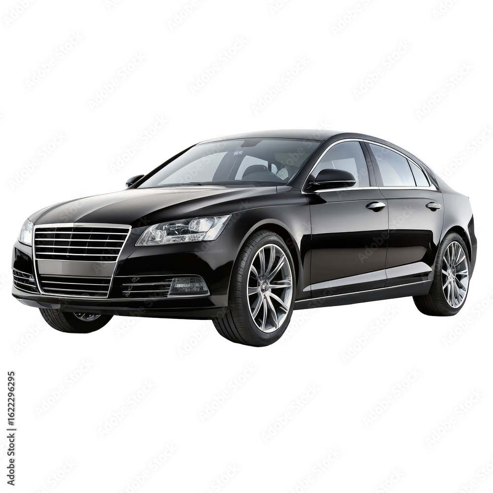 Fototapeta premium black car isolated on transparent white background, clipping path