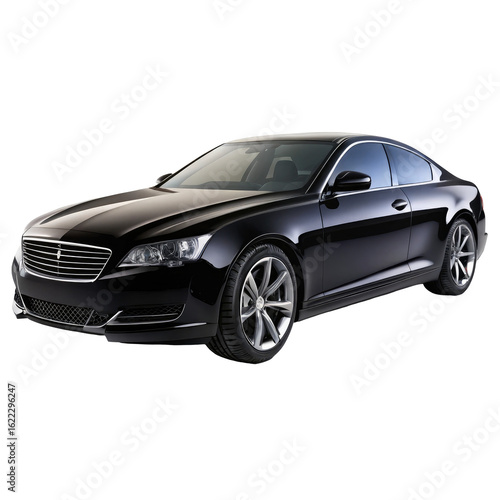 black car isolated on transparent white background, clipping path