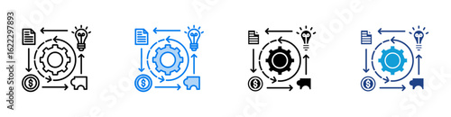 Kaizen icon set multiple style collection