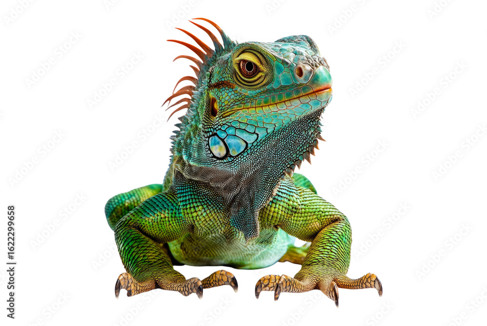 Obraz premium Colorful Green Iguana with Unique Features and Detailed Texture
