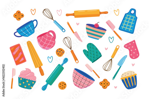 Culinary Creations: A delightful assortment of baking tools and treats, artfully arranged to inspire culinary creativity, offering a glimpse into the sweet world of baking.