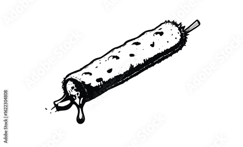 black and white food on a stick clip art preview