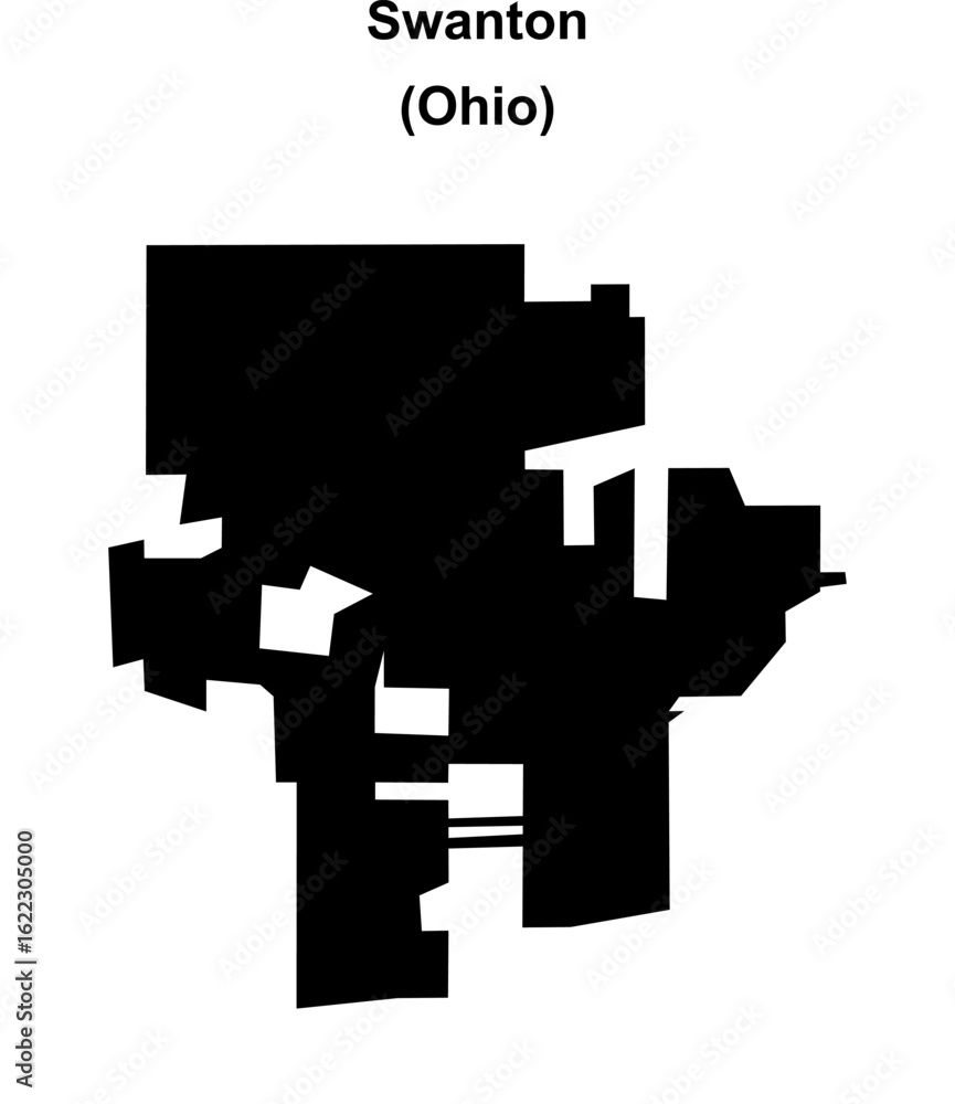 Swanton (Ohio) blank outline map Swanton (Ohio) blank outline map