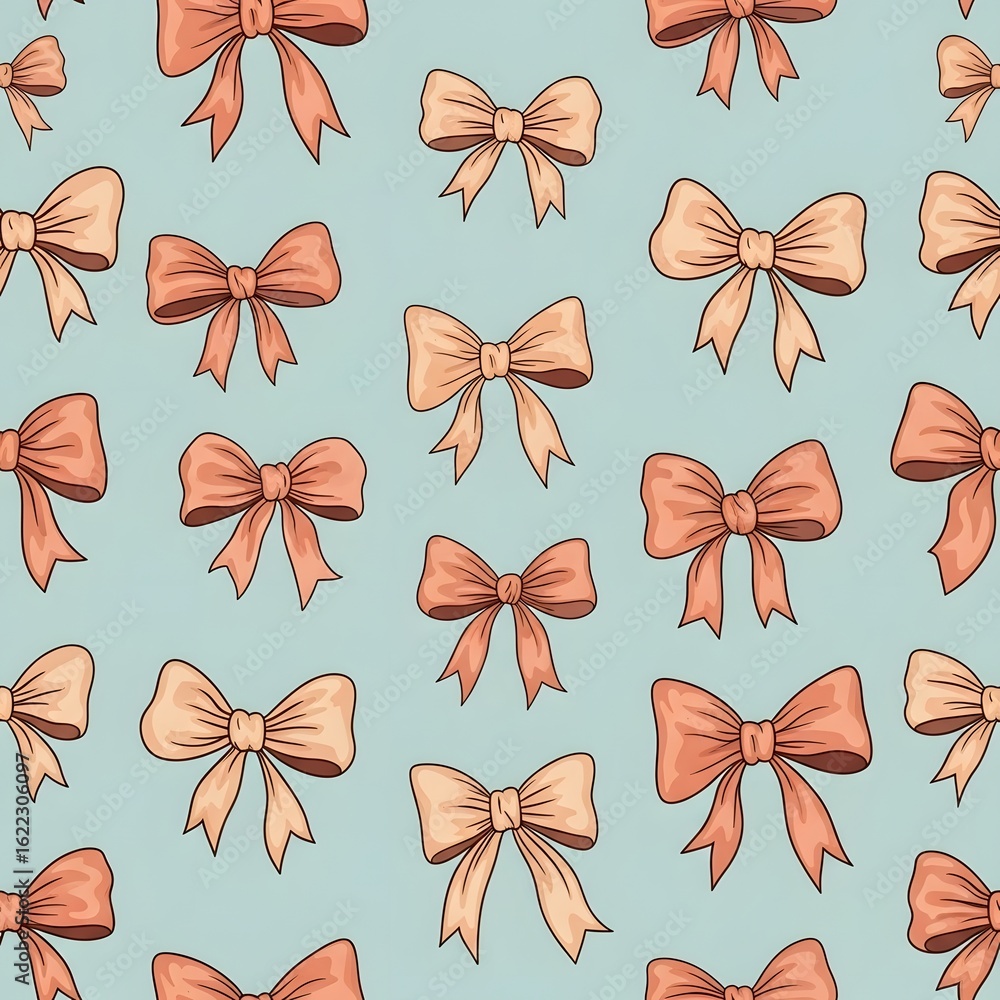 Seamless pattern with bow, fabric pattern, gift wrapping paper, notebook cover, phone case pattern Seamless pattern with bow, fabric pattern, gift wrapping paper, notebook cover, phone case pattern