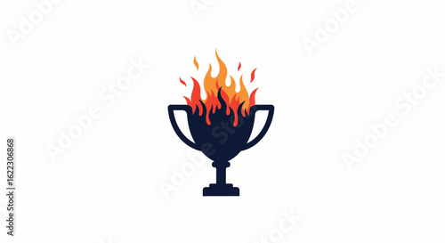 Fiery Trophy Symbol of Triumphant Victory