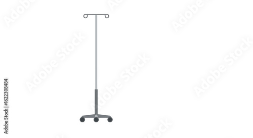 Isolated IV Drip Stand with Three Wheels and Dual Hooks for Medical Treatment