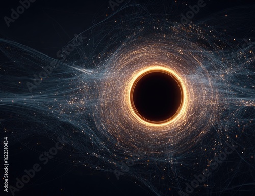 Black hole surrounded by swirling cosmic dust