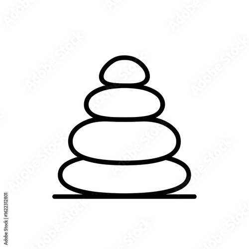 Outline stacked stones icon representing balance and wellness