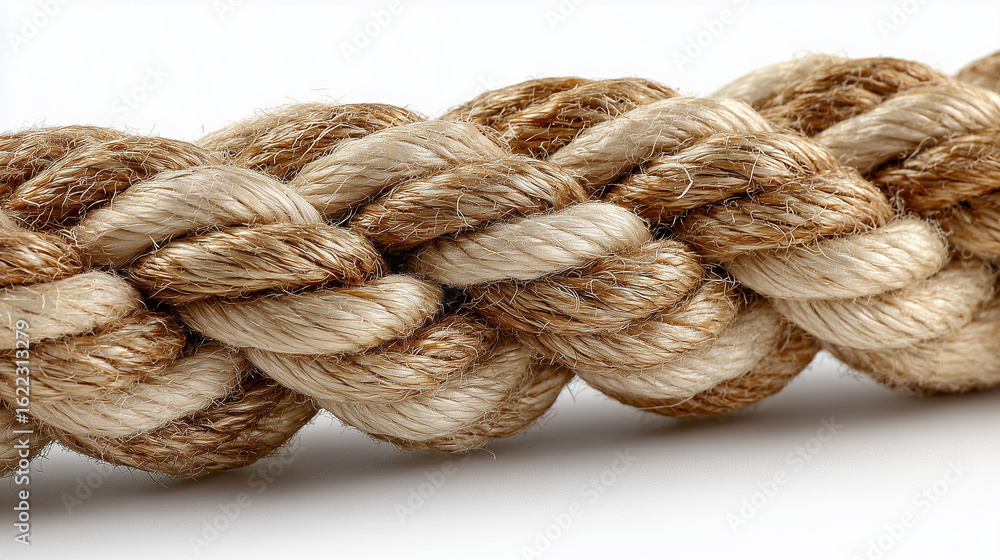 Brown rope laid out on clean white surface.
Brown rope laid out on clean white surface.