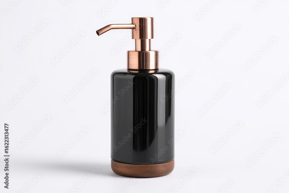 Obraz premium Black soap dispenser with rose gold accents (1)