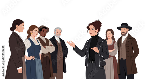 Historical characters and a modern woman: A cultural exchange with the presentation of stories to be told